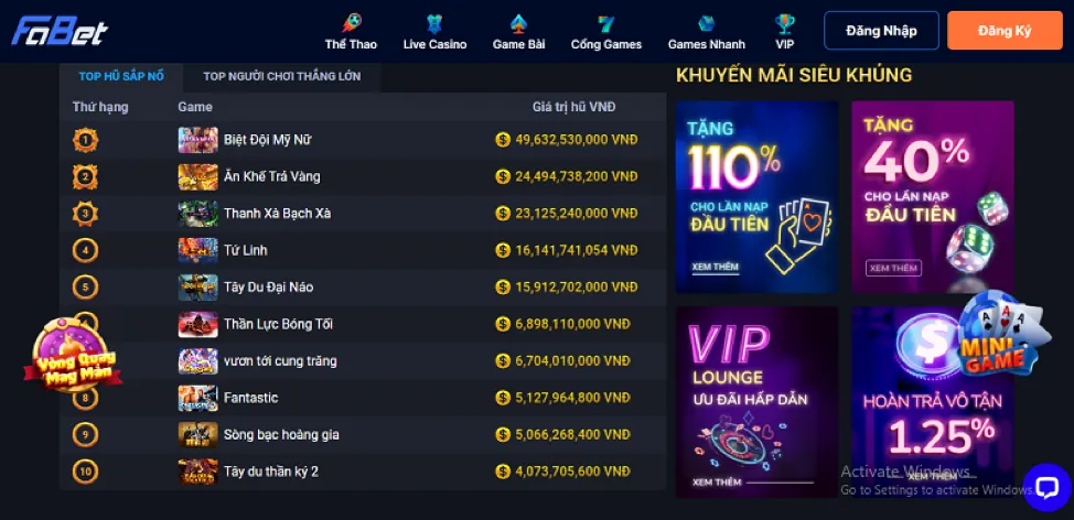 Cập nhật trò chơi casino Cwin88